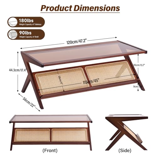 Brown Rattan Coffee Table (Coffee Table-brown)