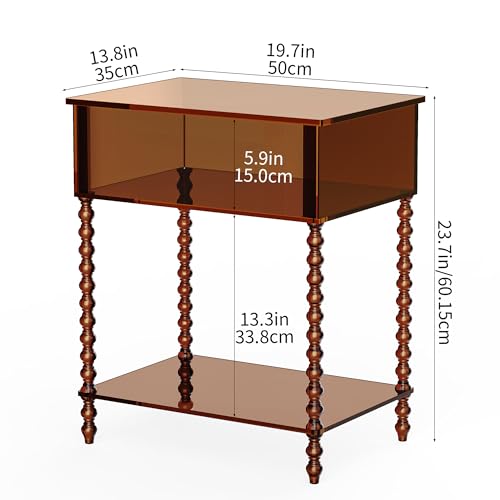 Acrylic Side Table (Dark Brown / Large)