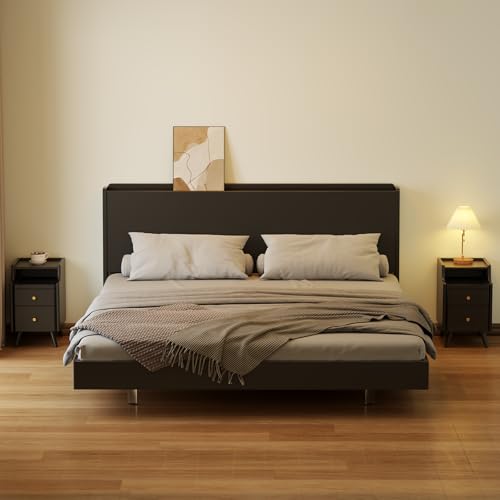 Wood Nightstand (1 Pc(black) / 15.74''D*15.74''W*19.68''H)