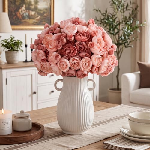 48 Pcs Ranunculus Artificial Flower (Light Pink)