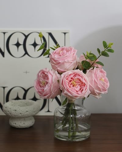 Artificial Flowers with Pink Roses in Vase (Pink Simulated Rose With Vase)