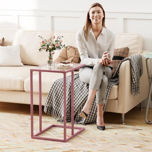 C Shaped End Table (Pink)
