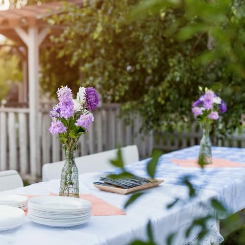 4PCS 30inch Lilac Artificial Flowers Purple Fake Delphinium Long Stem Silk Real Touch Flower Faux Lilac Floral Arrangement for Tall Vase Table Centerpieces Wedding Garden Home Decoration (30inch Purple / 4 Pcs)