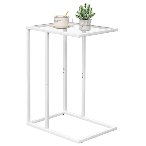 Small C Shaped Table for Sofa (White)