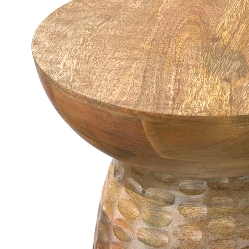 Boyd 13" Wide Solid Wood Round End Table in Natural (Natural / 13 inch)