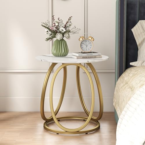 Gold Side Table for Living Room (Light Gold)