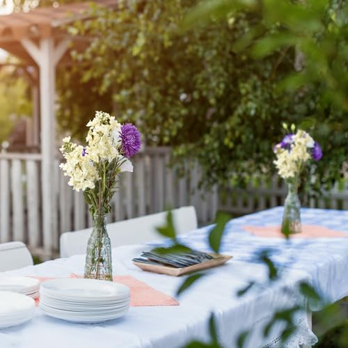 4PCS 25.6inch Lilac Artificial Flowers White Fake Delphinium Long Stem Silk Real Touch Flower Faux Lilac Floral Arrangement for Tall Vase Table Centerpieces Wedding Garden Home Decoration（White） (25.6inch White / 4 Pcs)