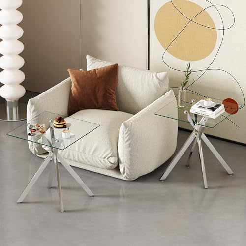 Glass End Table Set of 2 (Silver)