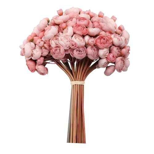 32Pcs Dusty Rose Ranunculus Artificial Flowers for DIY Home Wedding (Dusty Rose)