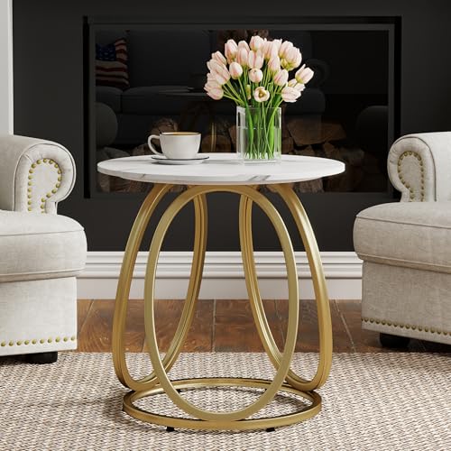 Gold Side Table for Living Room (Light Gold)