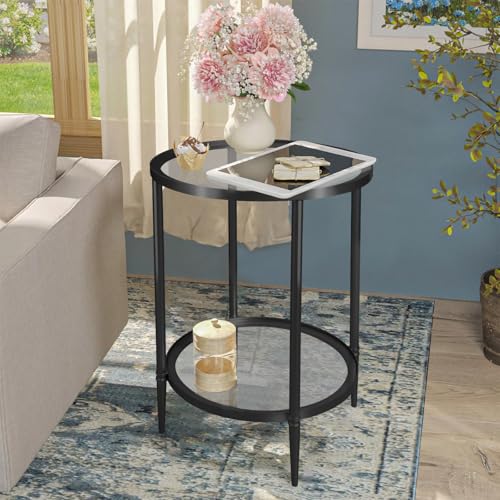 2 Tier Round Side Table (Round / 2-Tier / Black)