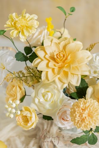 Artificial Faux Greenery Stems 30pcs Yellow Fake Greenery (Ylw-lemonade Yellow)