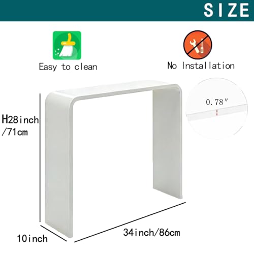 Clear Acrylic Console Table (1 Tier - White)