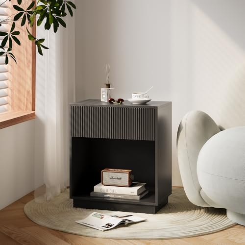 Fluted Nightstands Set of 2 (Black)