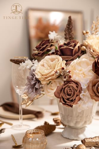 Artificial Rose Flowers Combo (Brown & Nude Color)