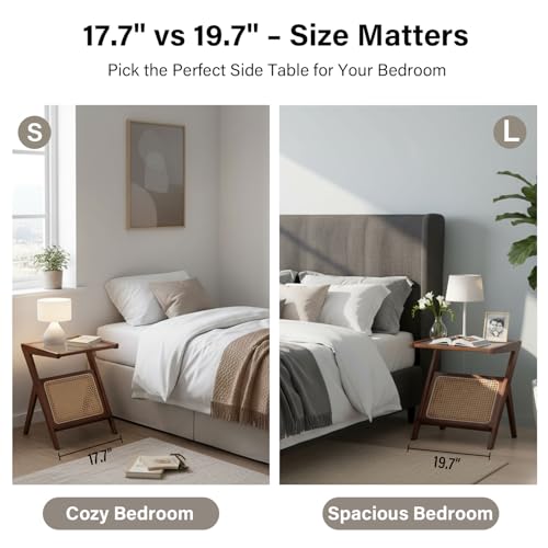 2 Pack Small Brown Rattan Nightstands (2 Pack Rattan-small-brown)