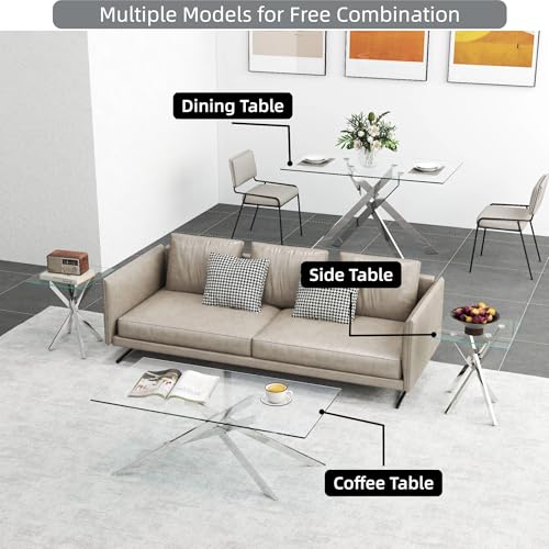 Glass End Table (Silver)