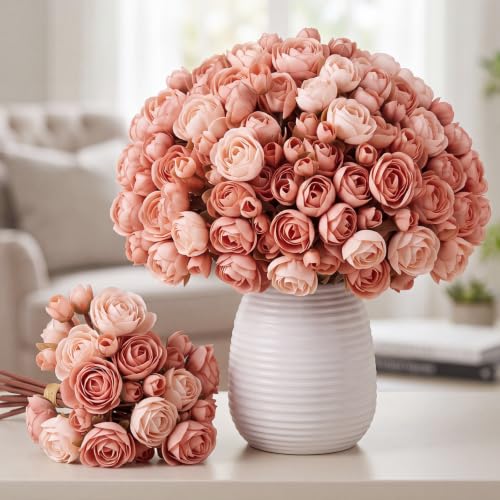 48 Pcs Ranunculus Artificial Flower (Light Pink)