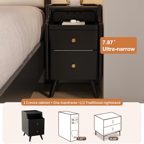 Wood Nightstand (1 Pc(black) / 15.74''D*15.74''W*19.68''H)