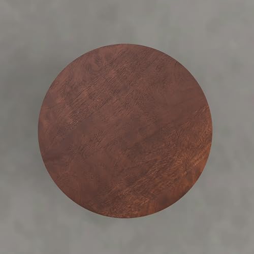 Boyd 13" Wide Mango Wood Round Table in Warm Auburn Brown (Warm Auburn Brown / 13 inch)