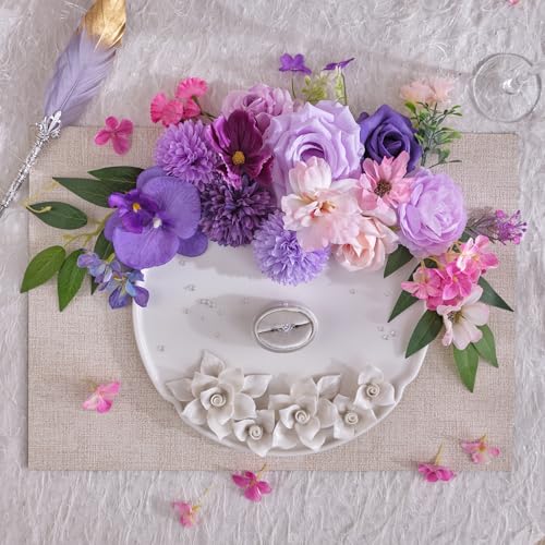 Artificial Wedding Flowers Combo (Light Purple)