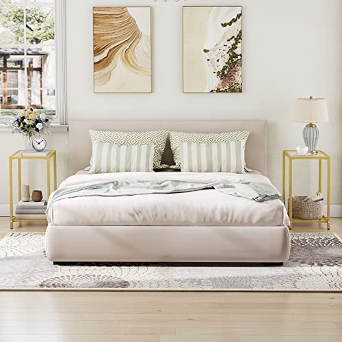 Side Table, 2-Tier End Table, Nightstand for Tight Spaces