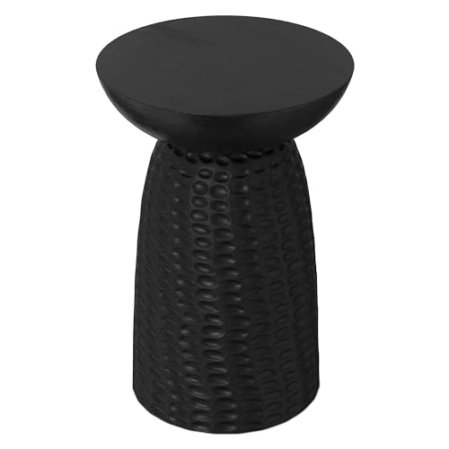 Boyd 16" Wide Solid Wood Round End Table in Black (Black / 16 inch)