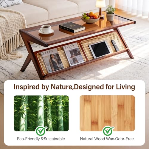 Brown Rattan Coffee Table (Coffee Table-brown)