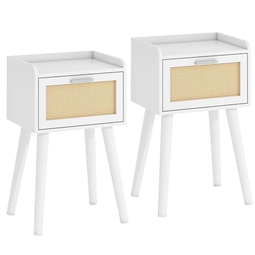 Nightstand Set of 2 (White / Boho Style)