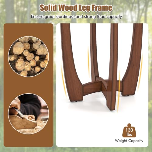 Glass End Table (Walnut)