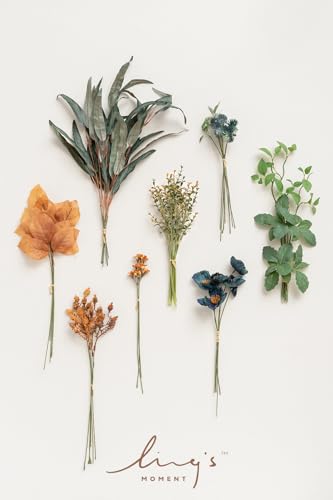 Artificial Faux Greenery Stems 41pcs Orange Fake Greenery (Or-teal & Burnt Orange)