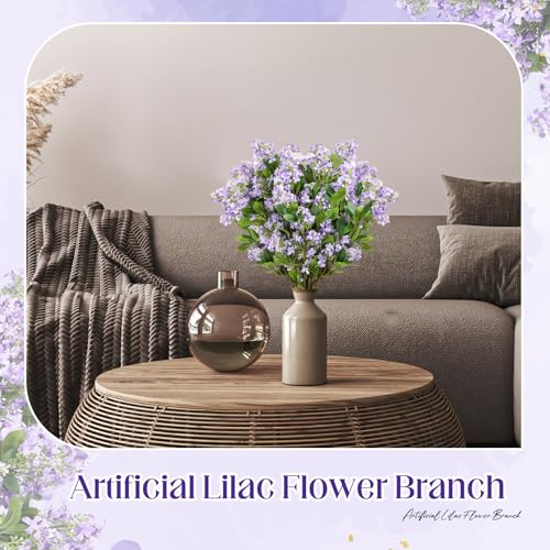 20 Pcs 30" Artificial Lilac Flowers Fake Delphinium Antirrhinum Stem Silk Artificial Flower Branch Floral Arrangement for Vase Centerpieces Wedding Bouquet Home (Purple)