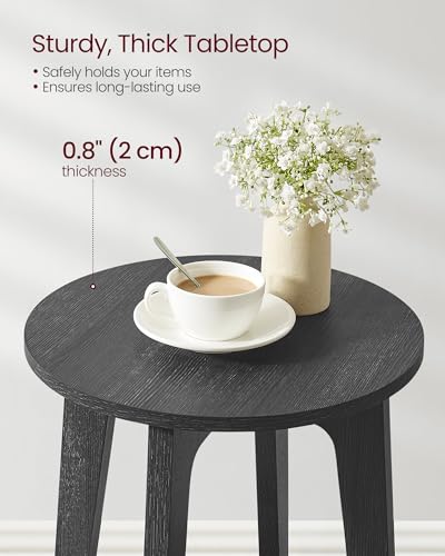 Round Side Table with Lower Shelf (Charcoal Gray / 1 pack)