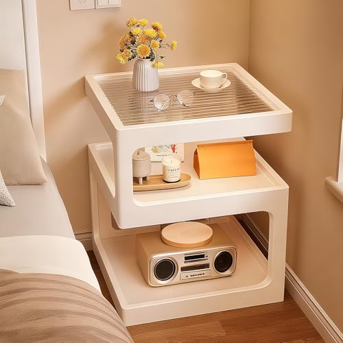 3 Tier Nightstand (White Color / 11.81*11.81*21.16in)
