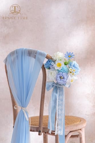 Baby Blue Artificial Flowers Box Combo Wedding Decor (Light Blue)