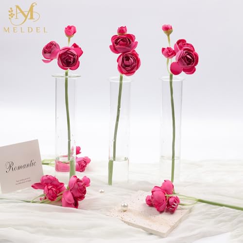 32Pcs Rose Red Ranunculus Artificial Flowers Home Wedding Decor (Rose Red)