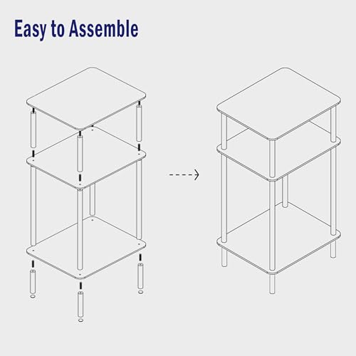 3 Tier Tempered Glass Side Tables (Black / 3 tier High)