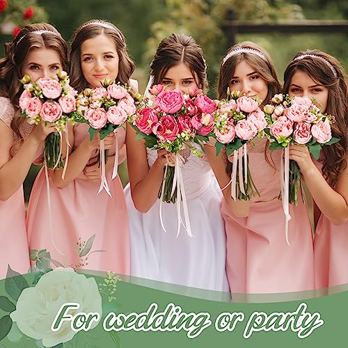 Artificial Peonies Flowers (Rosy Red, Pink)