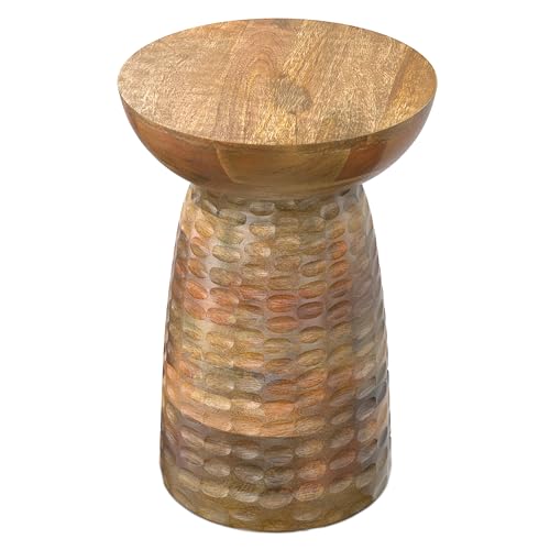 Boyd 13" Wide Solid Wood Round End Table in Natural (Natural / 13 inch)
