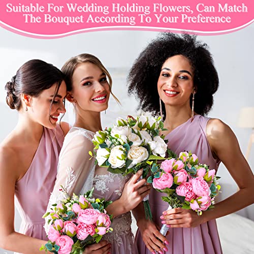 24 Bundles Artificial Peonies Flowers (Light Pink, White)