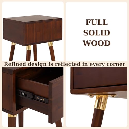 Caden Solid Wood Nightstand (Caden Nightstand / Nightstand / Walnut)