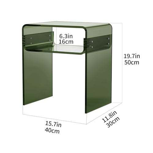 Clear Acrylic End Table 2 (Green Double)