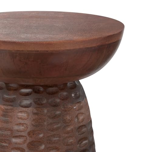 Boyd 13" Wide Solid Wood Round End Table in Warm Dark Brown (Warm Dark Brown / 13 inch)