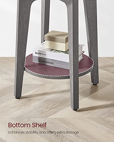 Round Side Table with Lower Shelf (Smoky Gray / 1 pack)