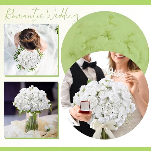 48 Pcs Ranunculus Artificial Flower (White)