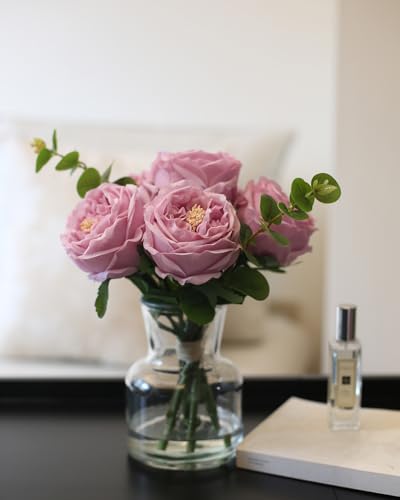 Artificial Flowers with Pinkish (Purple Artificial Peonies Flowers With Vase)