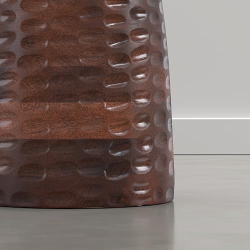 Boyd 13" Wide Mango Wood Round Table in Warm Auburn Brown (Warm Auburn Brown / 13 inch)