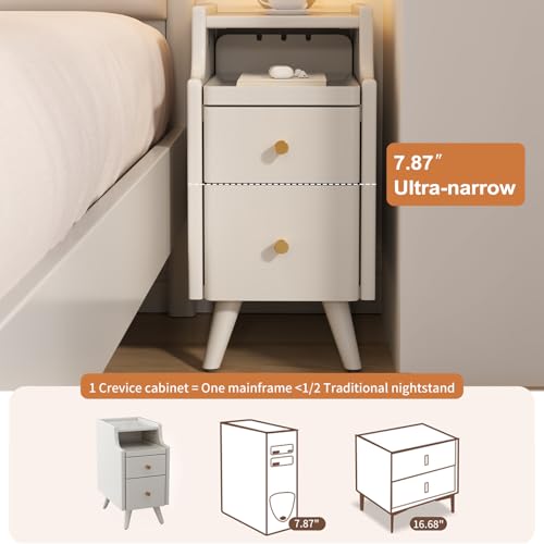 Small Nightstand with Drawers (1 Pc(white) / 15.74''D*11.81''W*19.68''H)