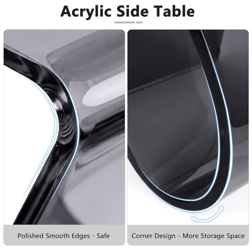Acrylic Side Table (Dark Smoke)