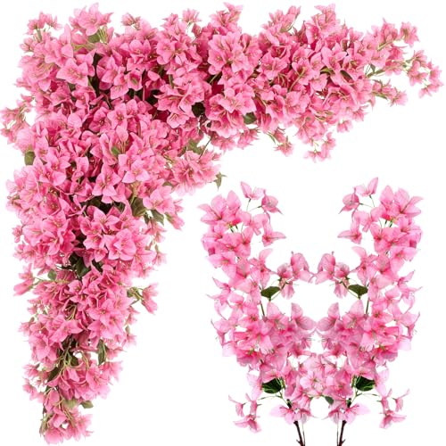 16 Pack Artificial Bougainvillea Bulk Silk Flower (Pink)